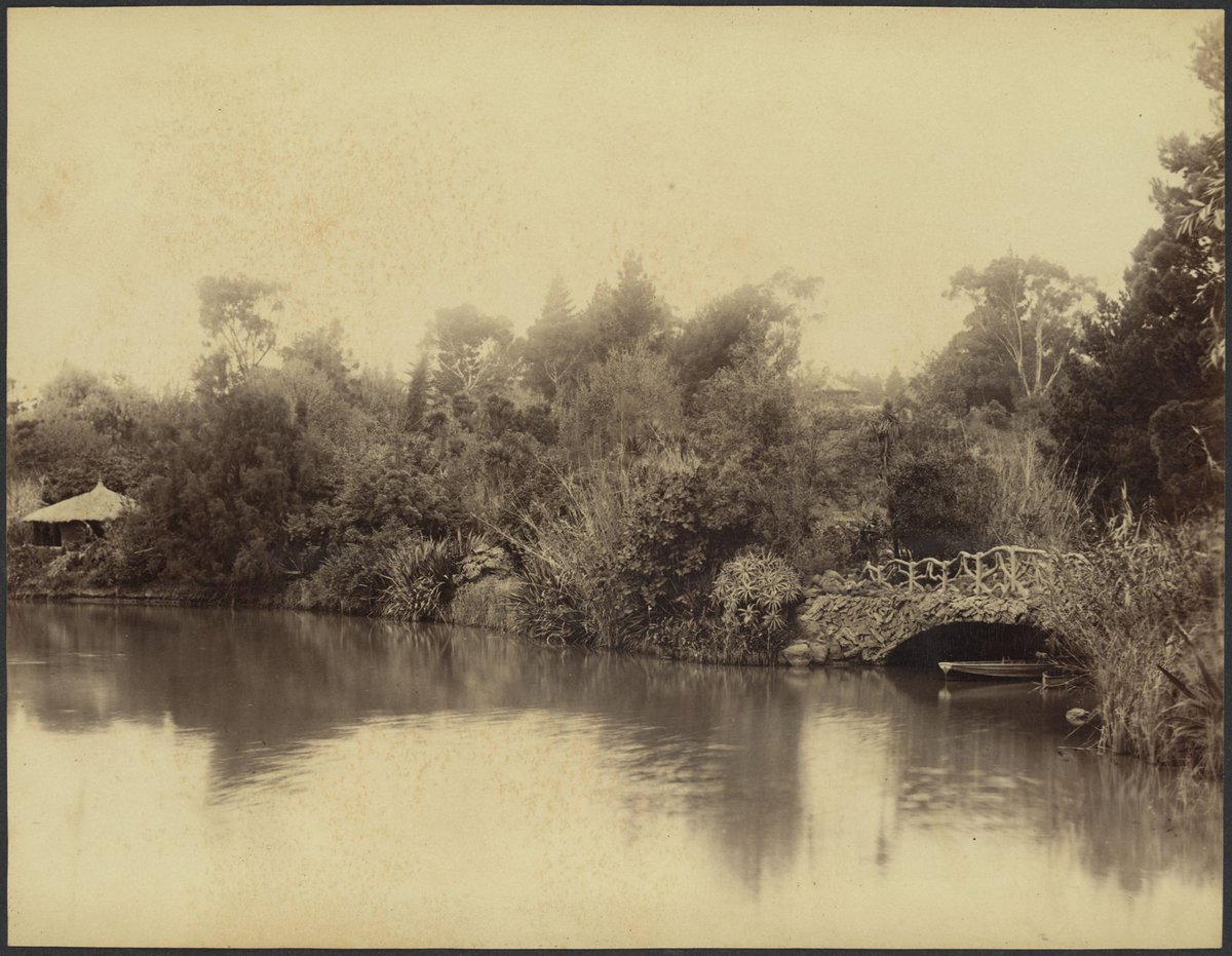 Rustic bridge, Botanical Gardens, Melbourne, Melbourne City (1888?)