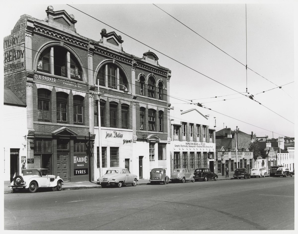La Trobe Street - south side, looking west from no. 47, Melbourne City (1950)