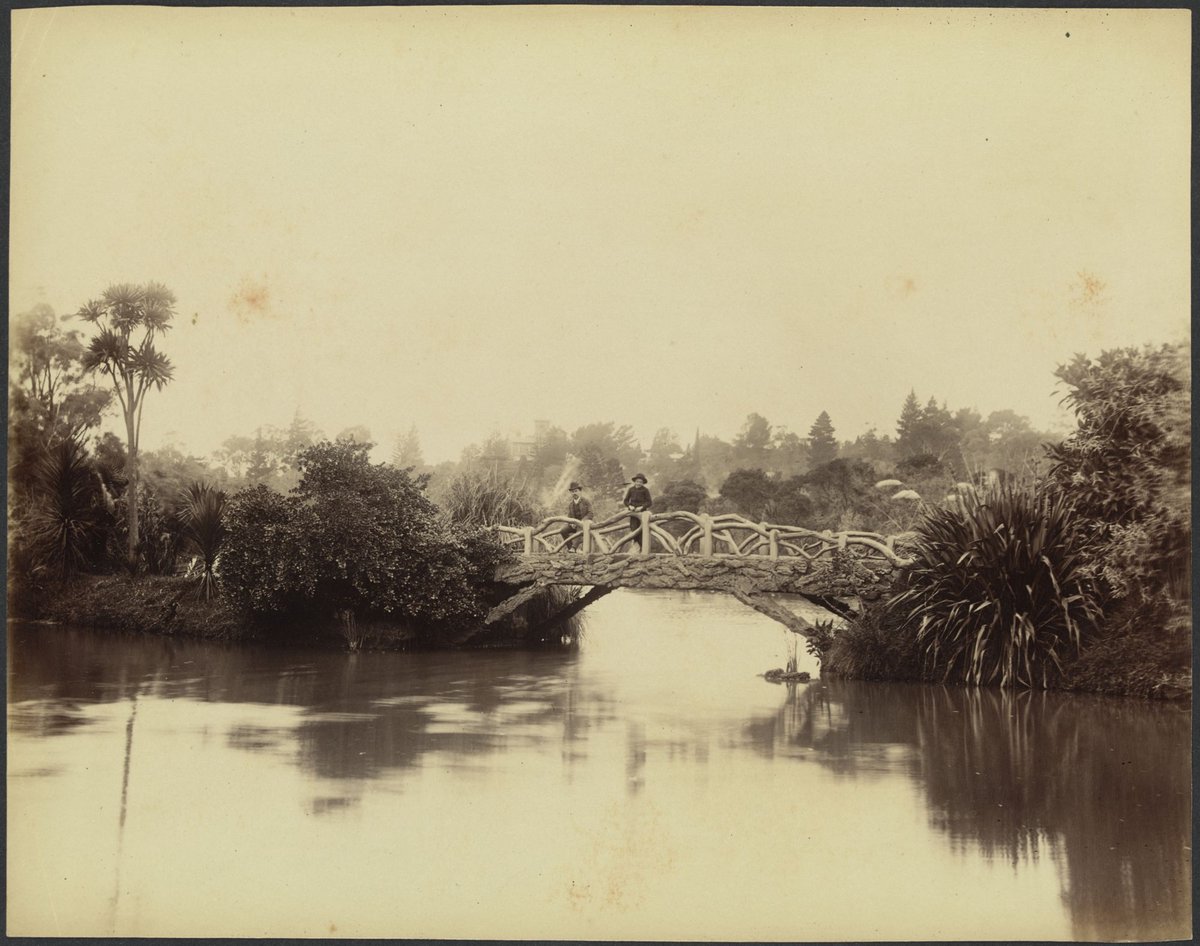 Rustic bridge, Botanical Gardens, Melbourne, Melbourne City (1888?)