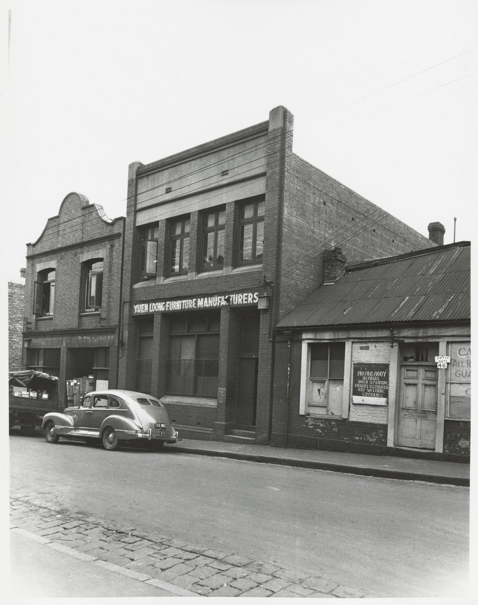 Little Lonsdale Street - north side, looking west from no. 46, Melbourne City (1950)