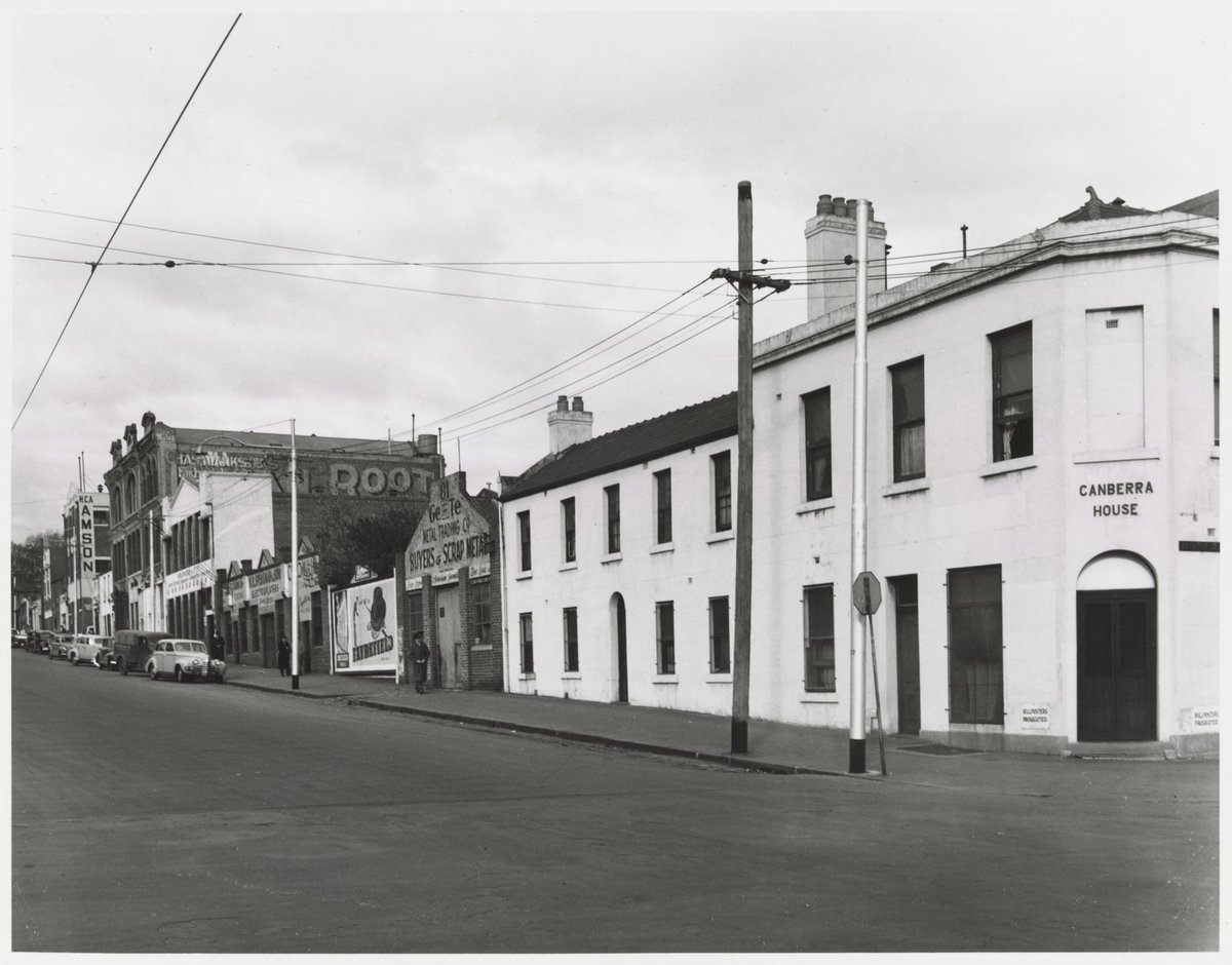 La Trobe Street - south side, looking east from Exhibition Street corner, Melbourne City (1950)