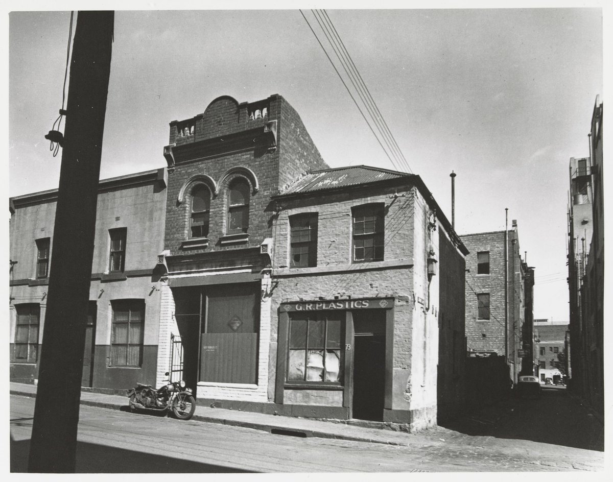Little Lonsdale Street - south side, at corner with George Lane, Melbourne City (1950)