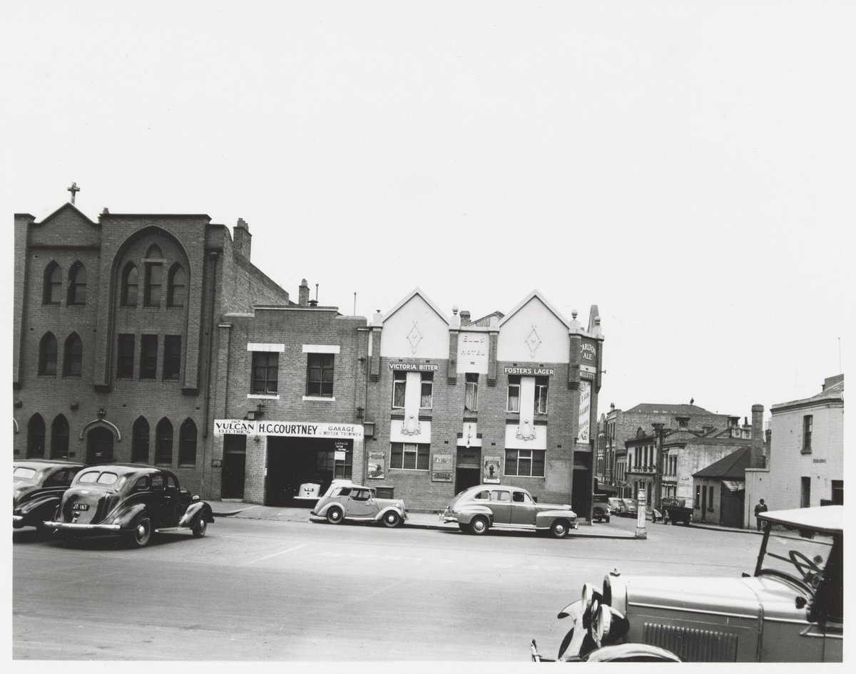 Spring Street - west side, Elms Hotel, Melbourne City (1950)