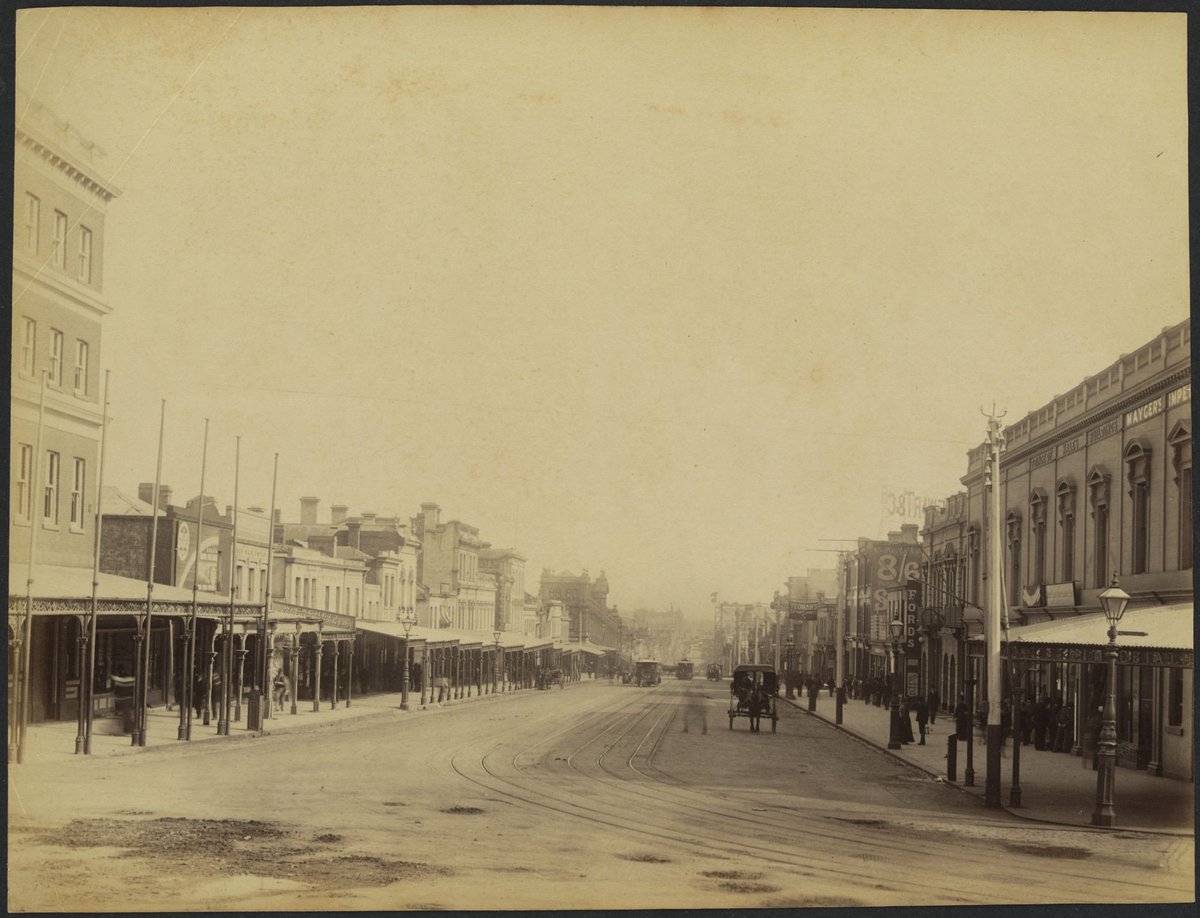 View of Bourke Street from corner of Spring Street, Melbourne, Melbourne City (1888?)