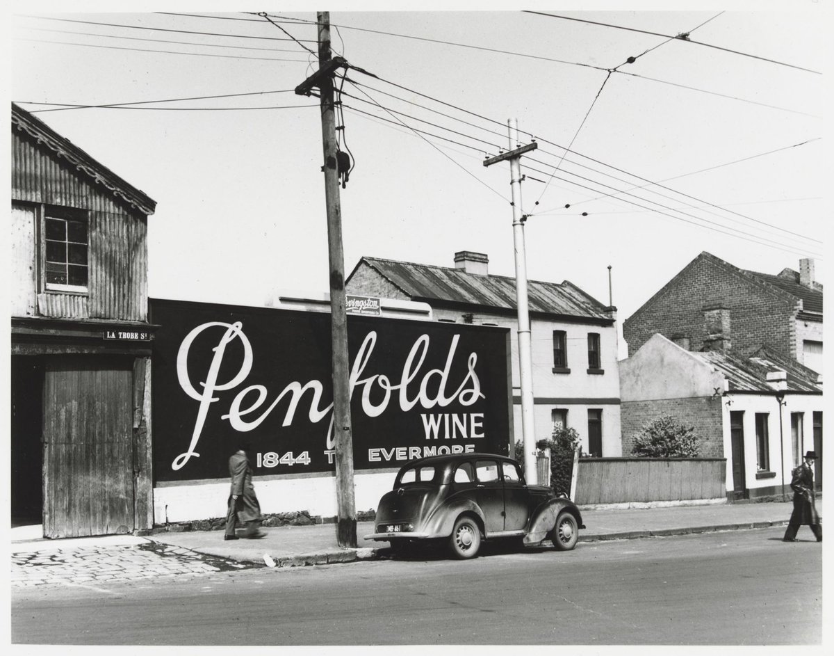 La Trobe Street - south side, looking west from corner, Melbourne City (1950)