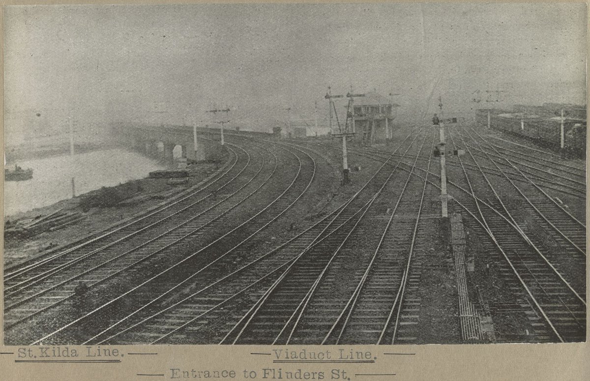 St.Kilda Line. Viaduct line. Entrance to Flinders St, Melbourne City (1905–28)