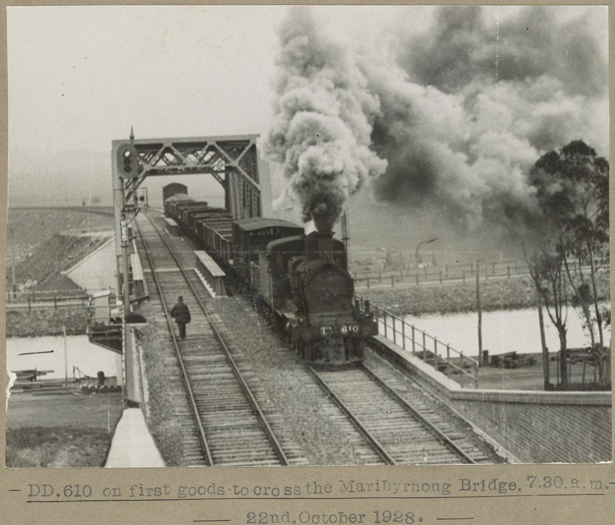 DD.610 on first goods to cross the Maribyrnong Bridge. 7.30 a.m (1928)