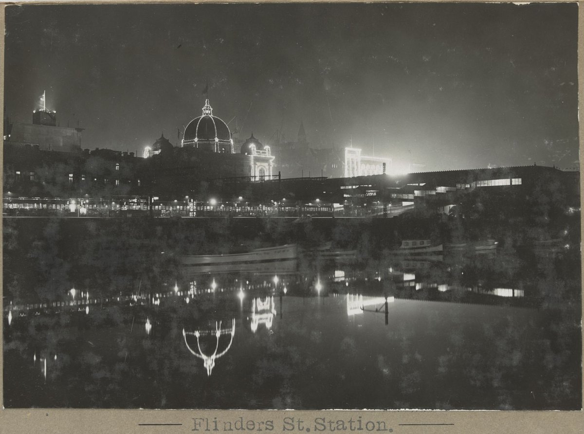 Flinders St. Station. (Illuminated.), Melbourne City (c. 1928)