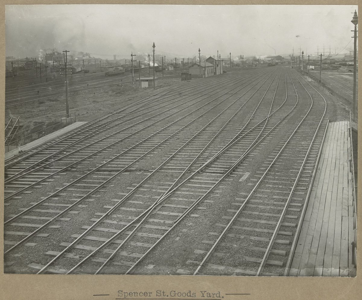 Spencer St.Goods Yard. [View of tracks looking towards the station.], Melbourne City (1905–28)
