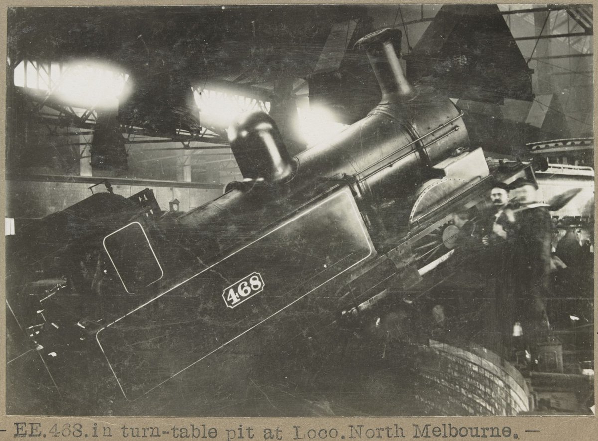 EE.468.in turn-table pit at Loco.North Melbourne (1905–28)