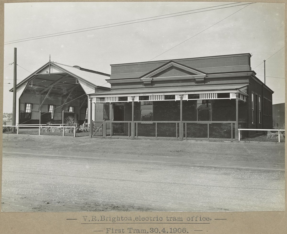 V. R. Brighton, electric tram office. First Tram. 30.4.1906 (1905–28)
