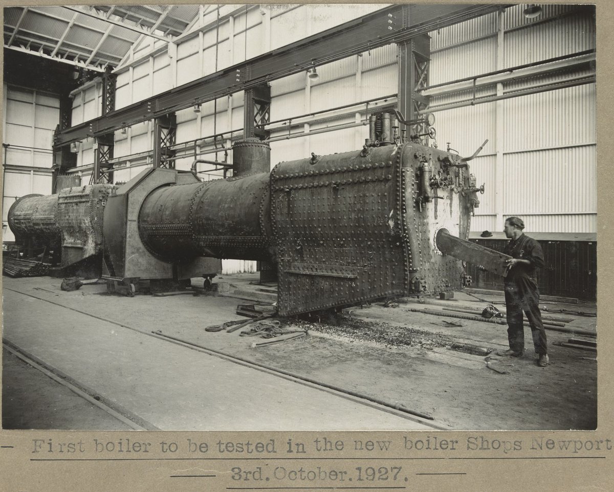 First boiler to be tested in the new boiler Shops Newport (1927)