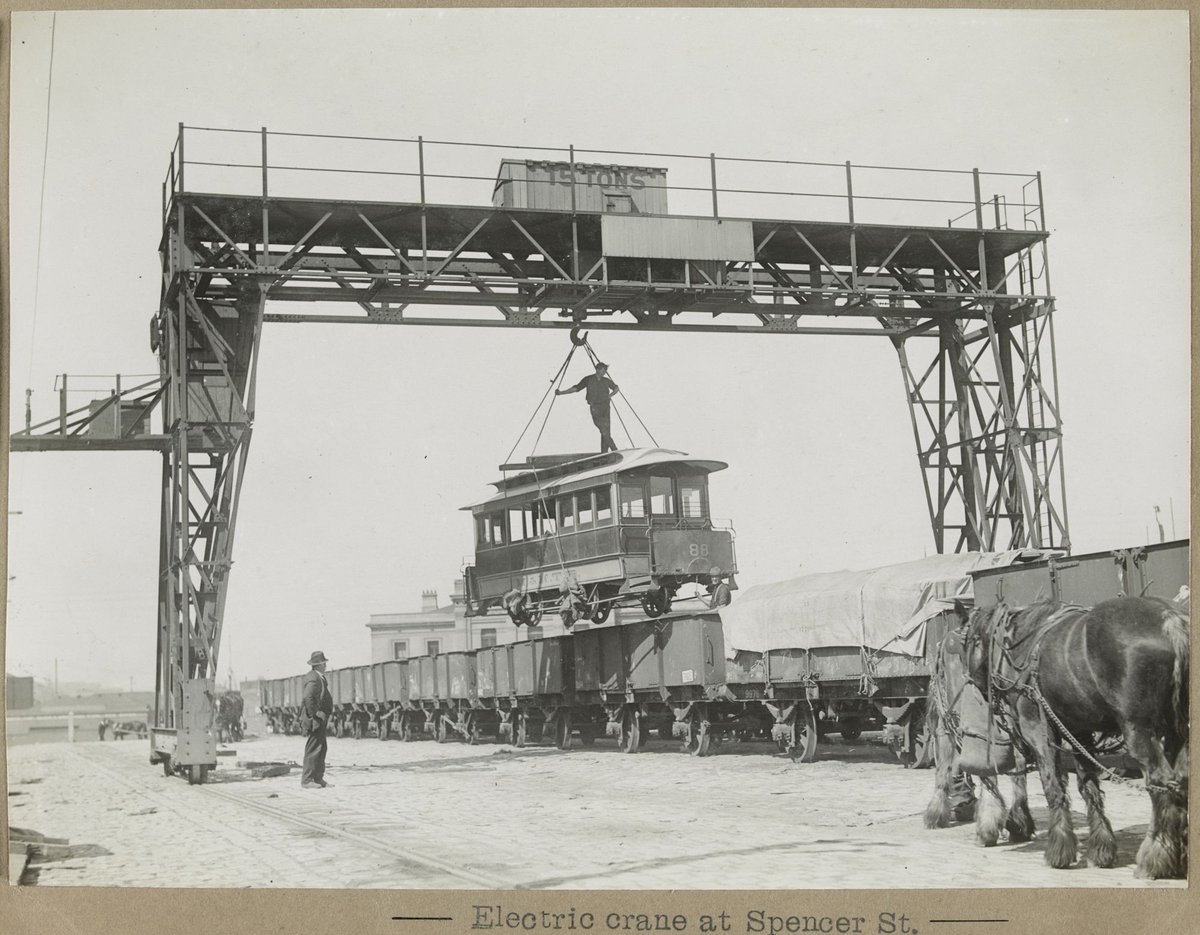 Electric crane at Spencer St, Melbourne City (1905–28)