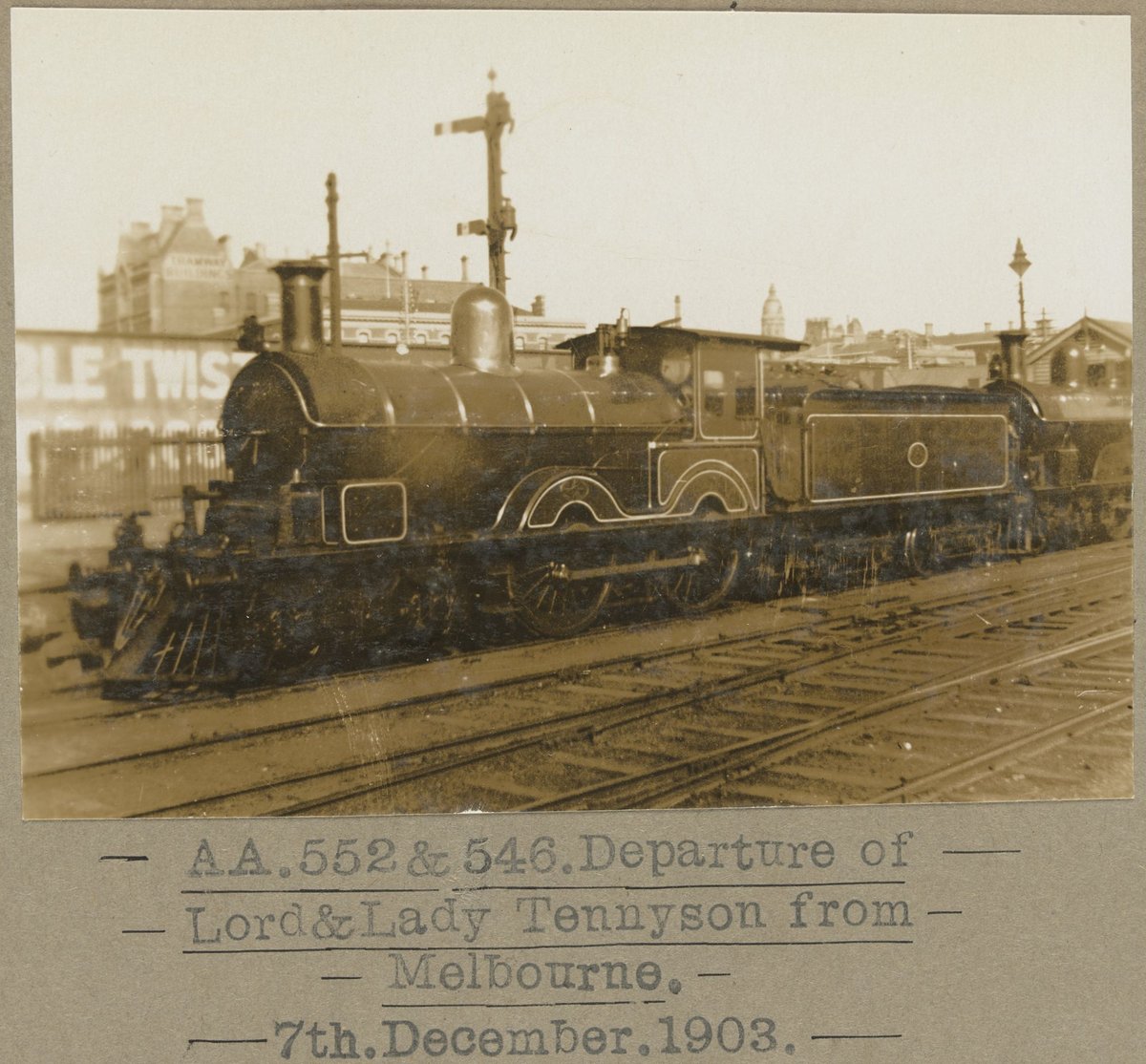 AA.552 & 546.Departure of Lord & Lady Tennyson from Melbourne (1903)