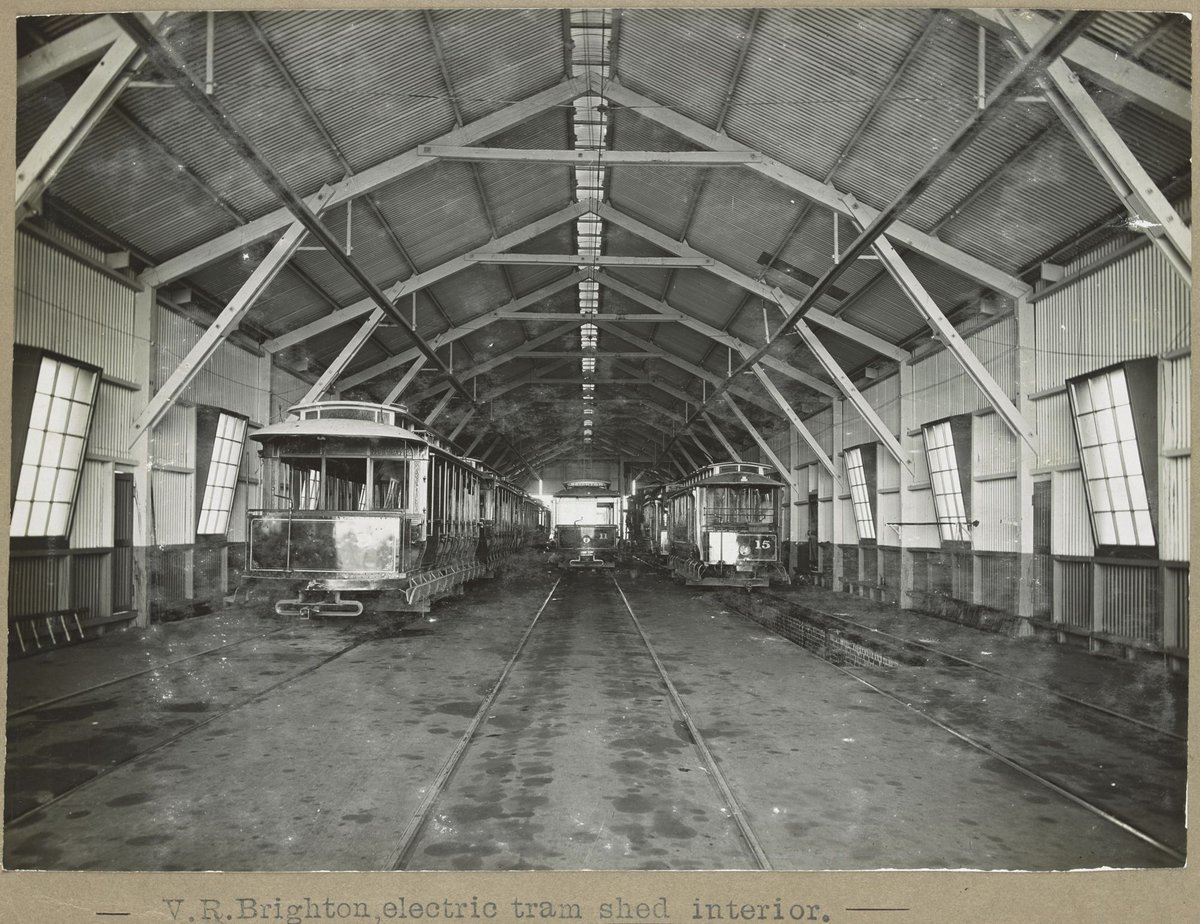 V. R. Brighton, electric tram shed, interior (1905–28)