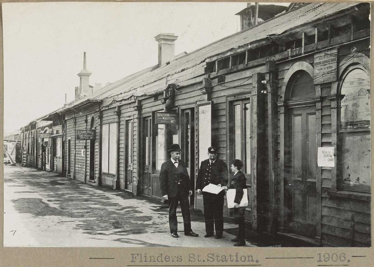 Flinders St.Station. [Station Master's office and Cloak Room.], Melbourne City (1906)