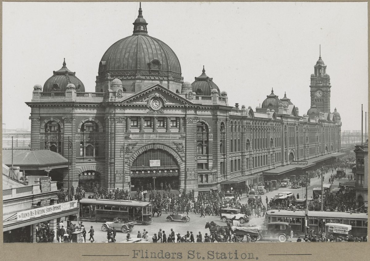 Flinders St.Station. [Viewed from St. Paul's corner.], Melbourne City (1905–28)
