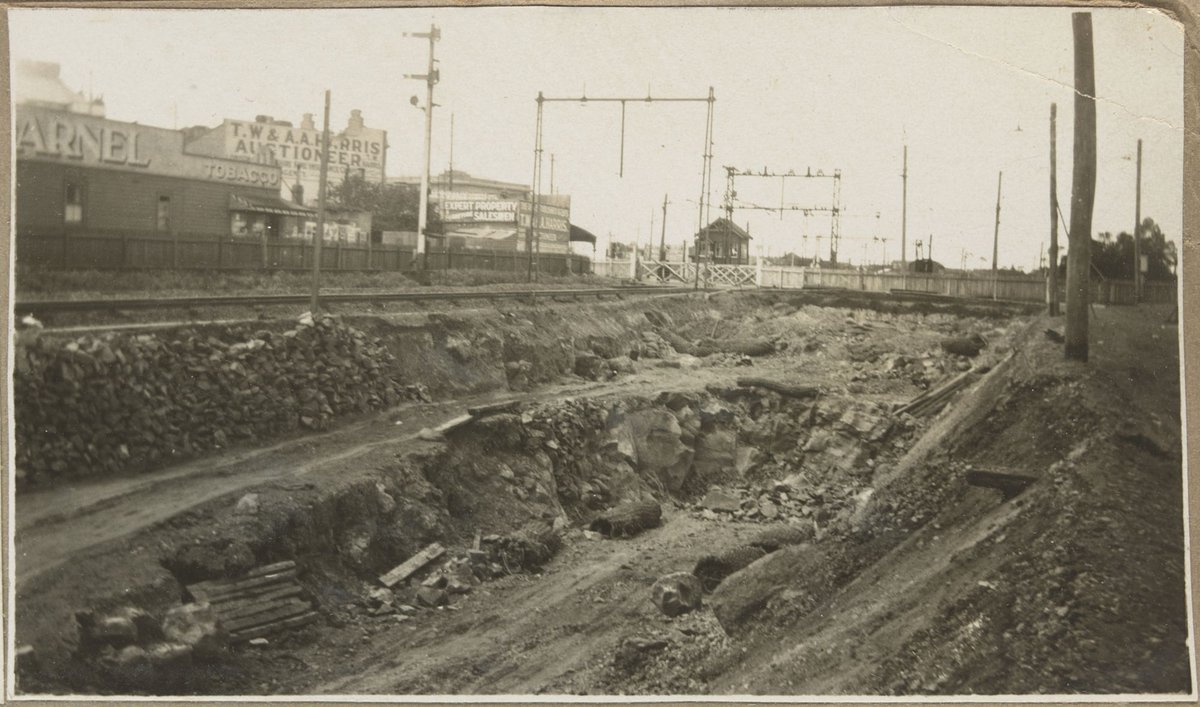 Alterations at Footscray. [Excavations in foreground.] (1926)