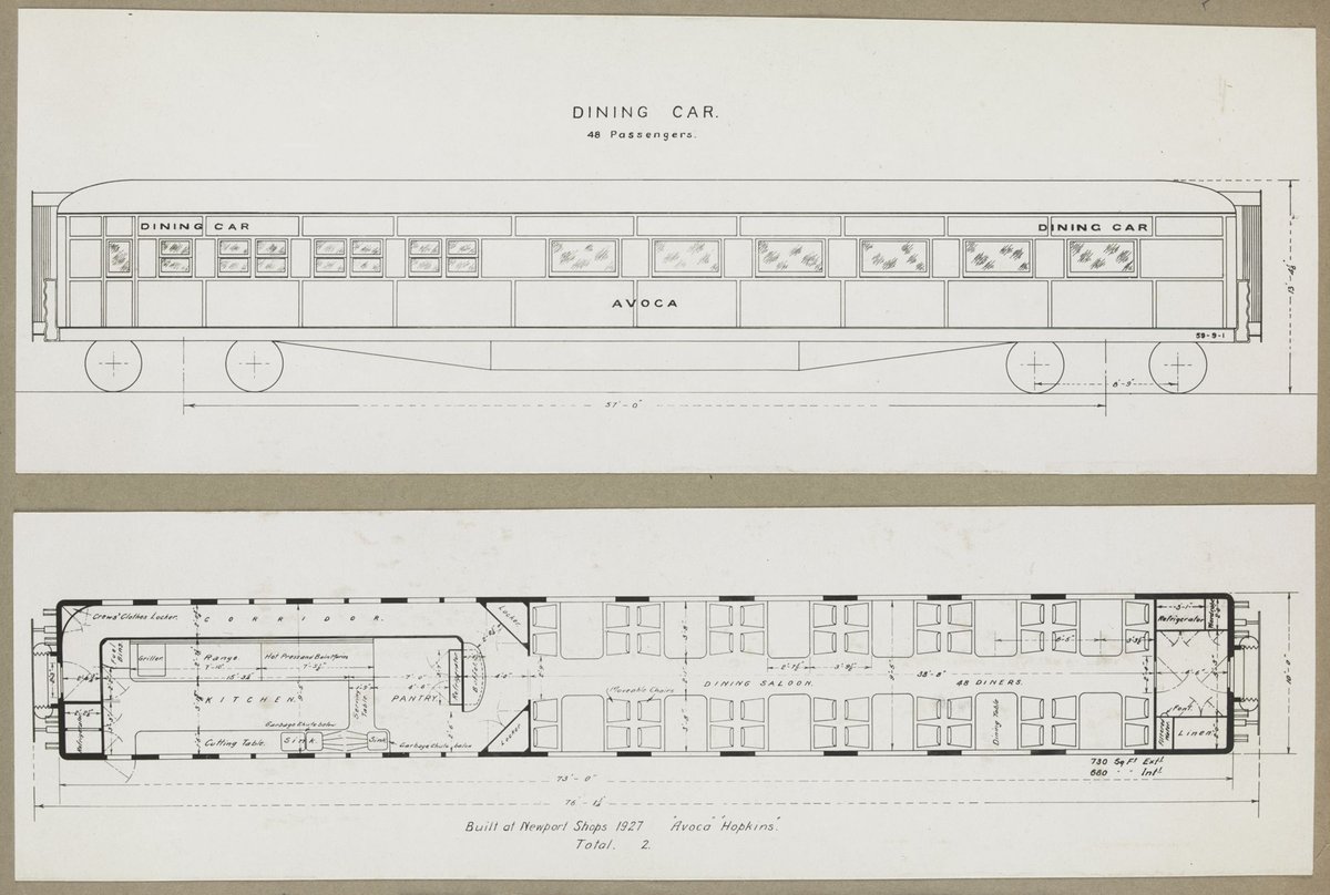 DINING CAR. 48 Passengers. "AVOCA." Built at Newport Shops (1927)