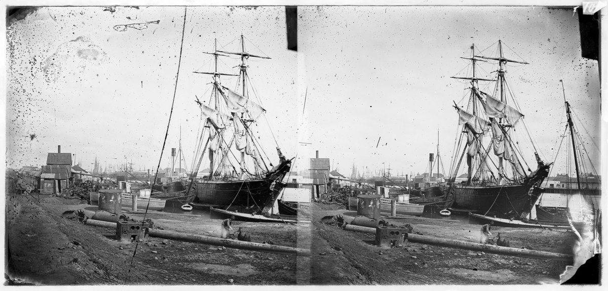 View of Melbourne Wharf (1860?)