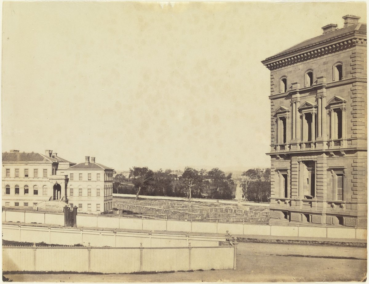 View of Eastern Hill from Spring Street, Melbourne, East Melbourne (1861)