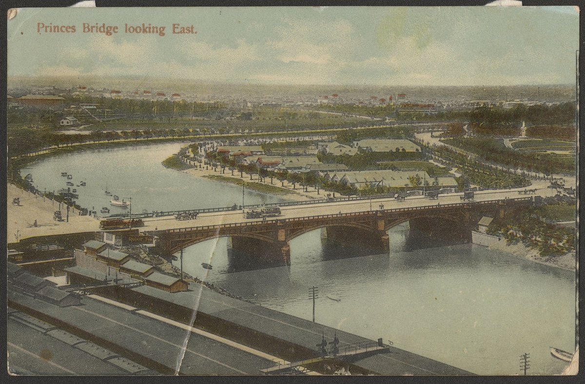 Princes Bridge looking East, Melbourne City (c. 1912)