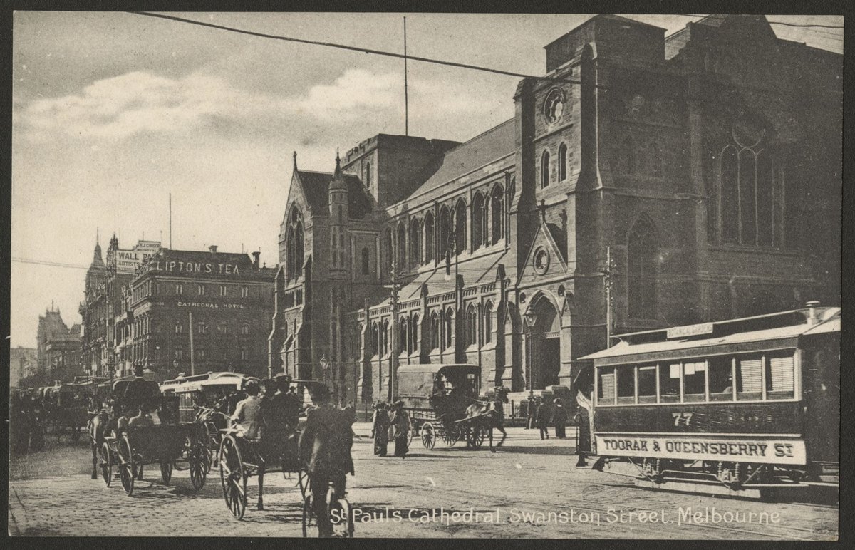 St. Paul's Cathedral. Swanston Street. Melbourne, Melbourne City (1906?)