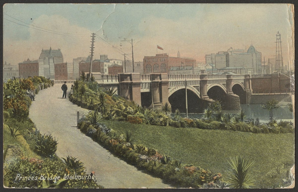 Princes Bridge, Melbourne, Melbourne City (c. 1908)