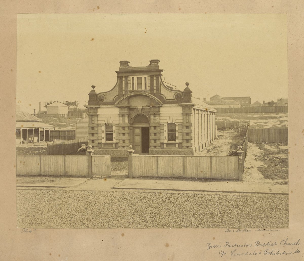 Zion Particular Baptist Church, Lonsdale Street, Melbourne, Melbourne City (1861)