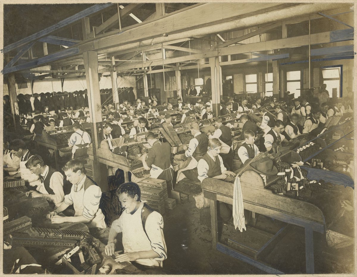 Cigar making room, States Tobacco Company, A'Beckett Street, Melbourne, Melbourne City (1900–20)