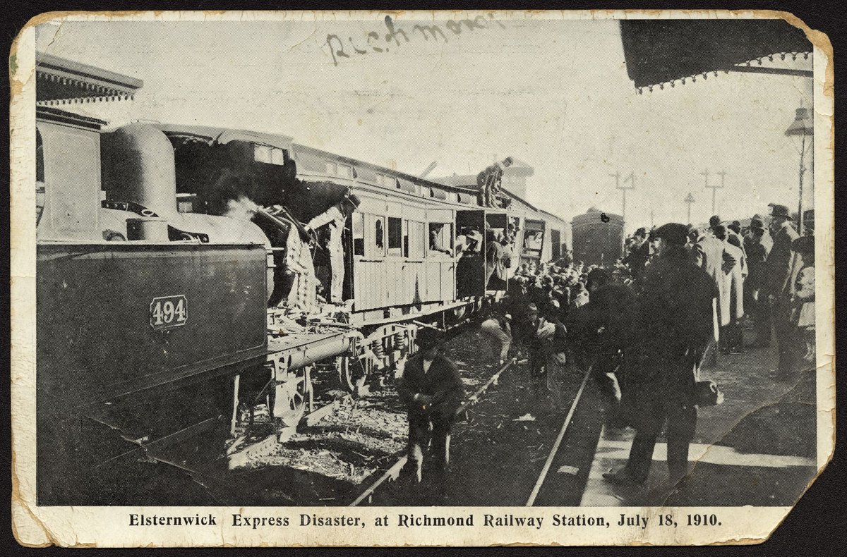 Elsternwick Express Disaster, at Richmond Railway Station, July 18, 1910 (c. 1910)