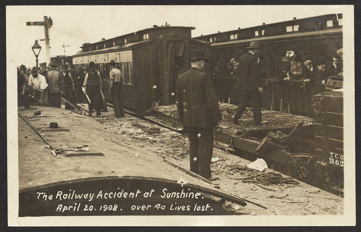 The Railway Accident at Sunshine. April 20. 1908. over 40 lives lost (c. 1908)