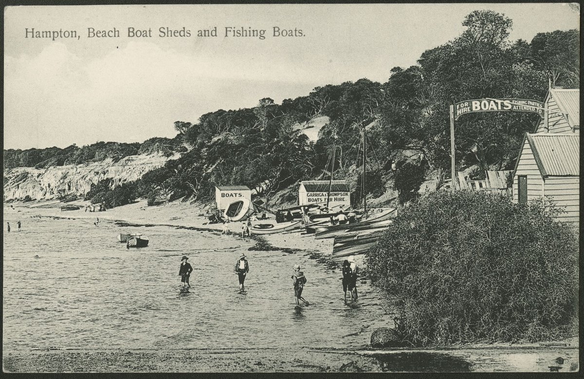 Hampton, Beach Boat Sheds and Fishing Boats (1906?)