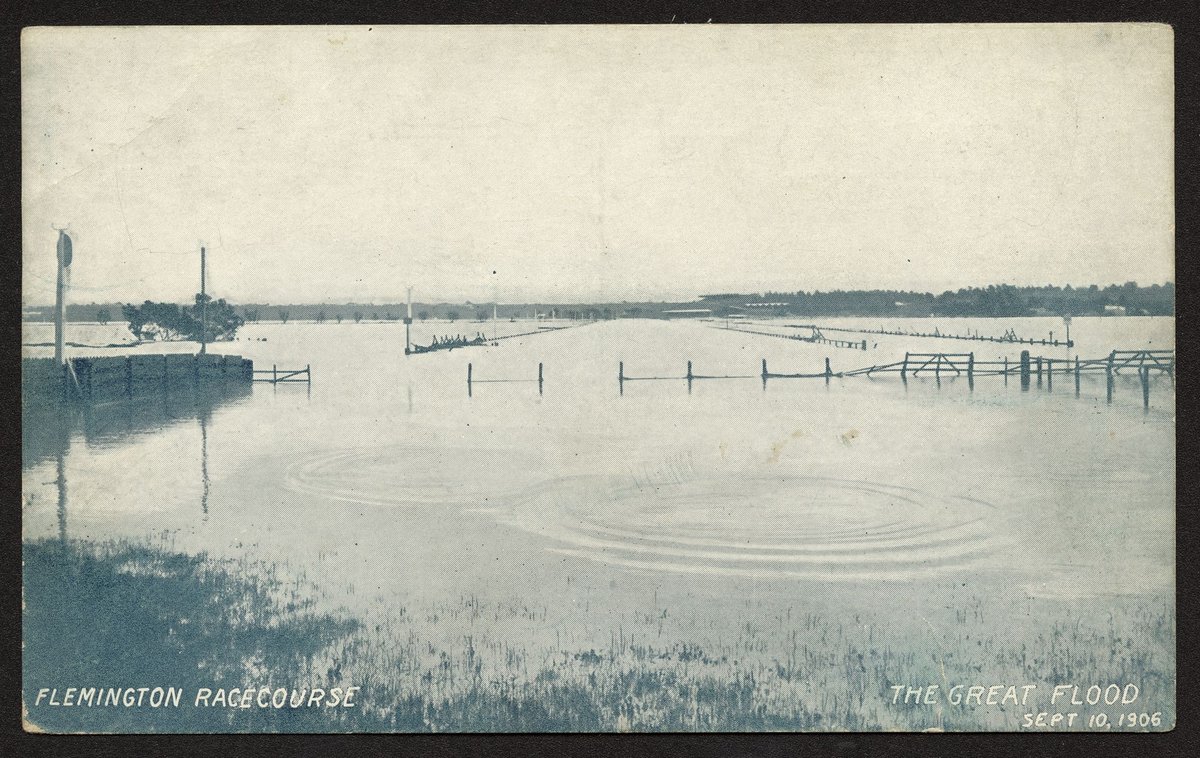 FLEMINGTON RACECOURSE. THE GREAT FLOOD SEPT. 10, 1906 (c. 1906)