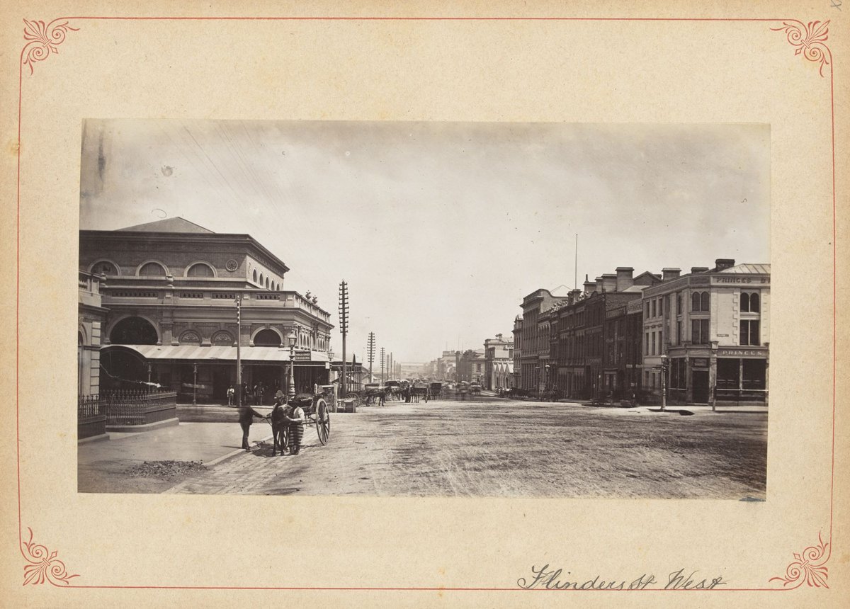 Flinders St West, Melbourne City (c. 1880)