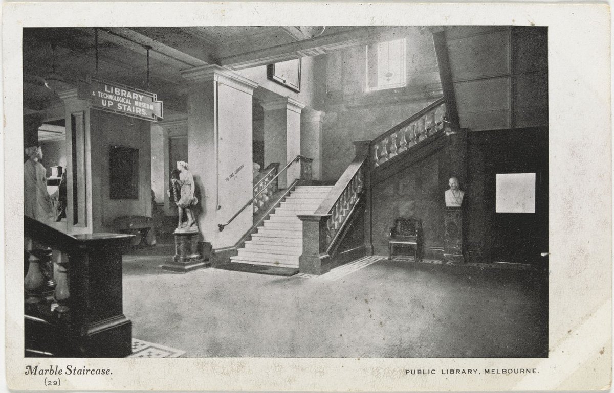 Marble Staircase. PUBLIC LIBRARY, MELBOURNE, Melbourne City (1913–30)