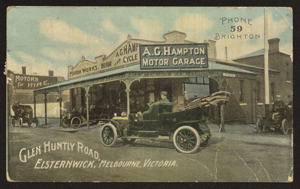A. G. Hampton Motor Garage, Glen Huntly Road, Elsternwick, Melbourne, Victoria (c. 1908)