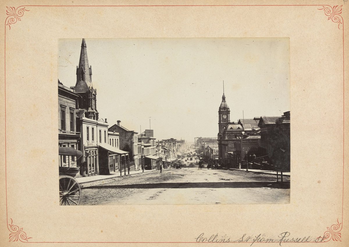 Collins St. from Russell St, Melbourne City (c. 1880)