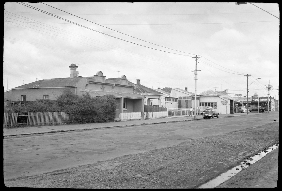 South side of Moreland Road looking towards Nicholson Street, East Coburg (1945–55)