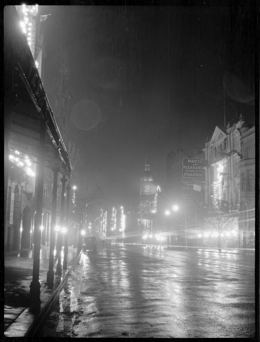 Illuminations in Melbourne during Royal Visit of Edward, Prince of Wales, Melbourne City (1920)