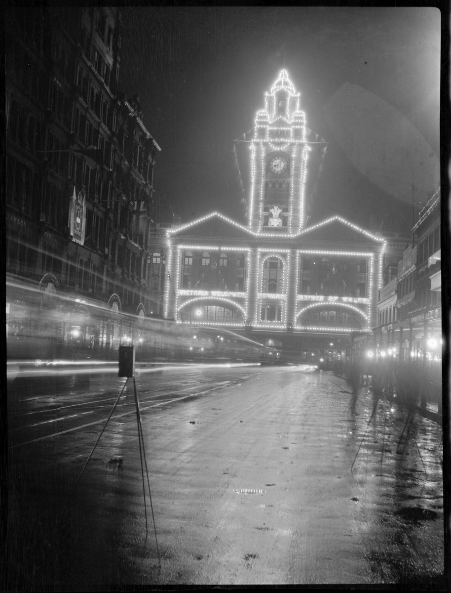 Illuminations in Melbourne during Royal Visit of Edward, Prince of Wales, Melbourne City (1920)