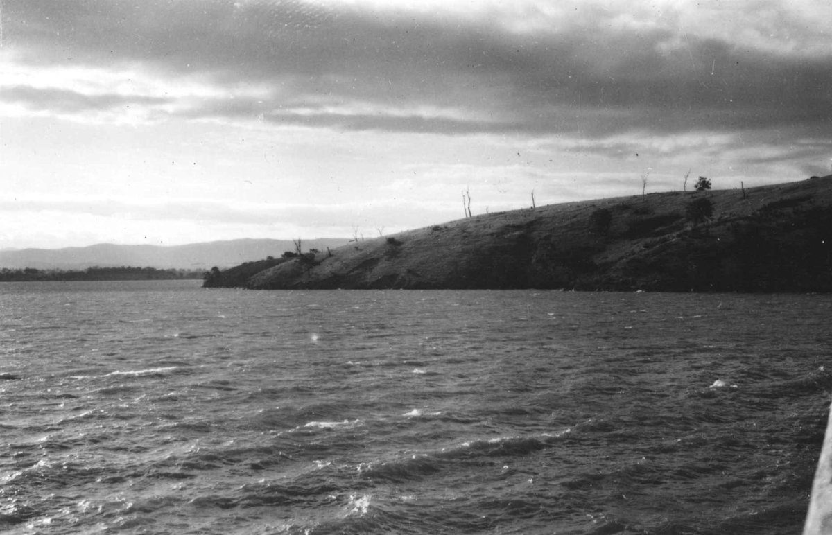View of reservoir surface showing waves of approx. 6 in. height (1950?)