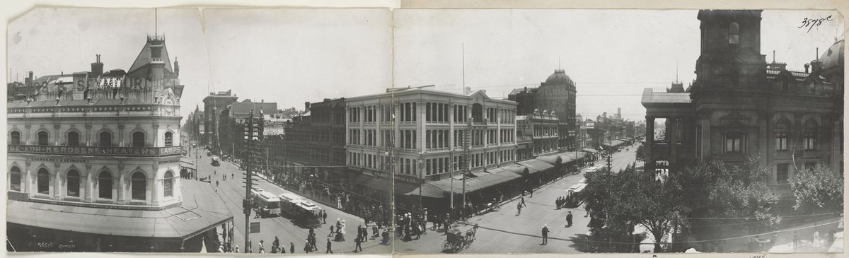 Elevated view of Melbourne from the corner of Swanston and Collins Streets, Melbourne City (1905?)