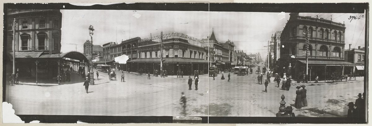 View from the corner of Bourke and Swanston Streets, Melbourne City (1903?)