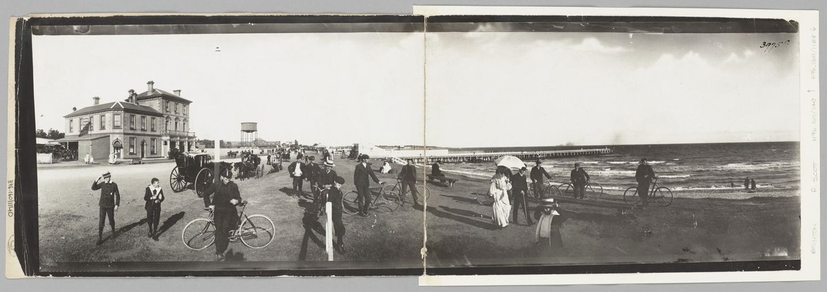 Brighton beach showing pier and Royal Terminus Hotel (1905)