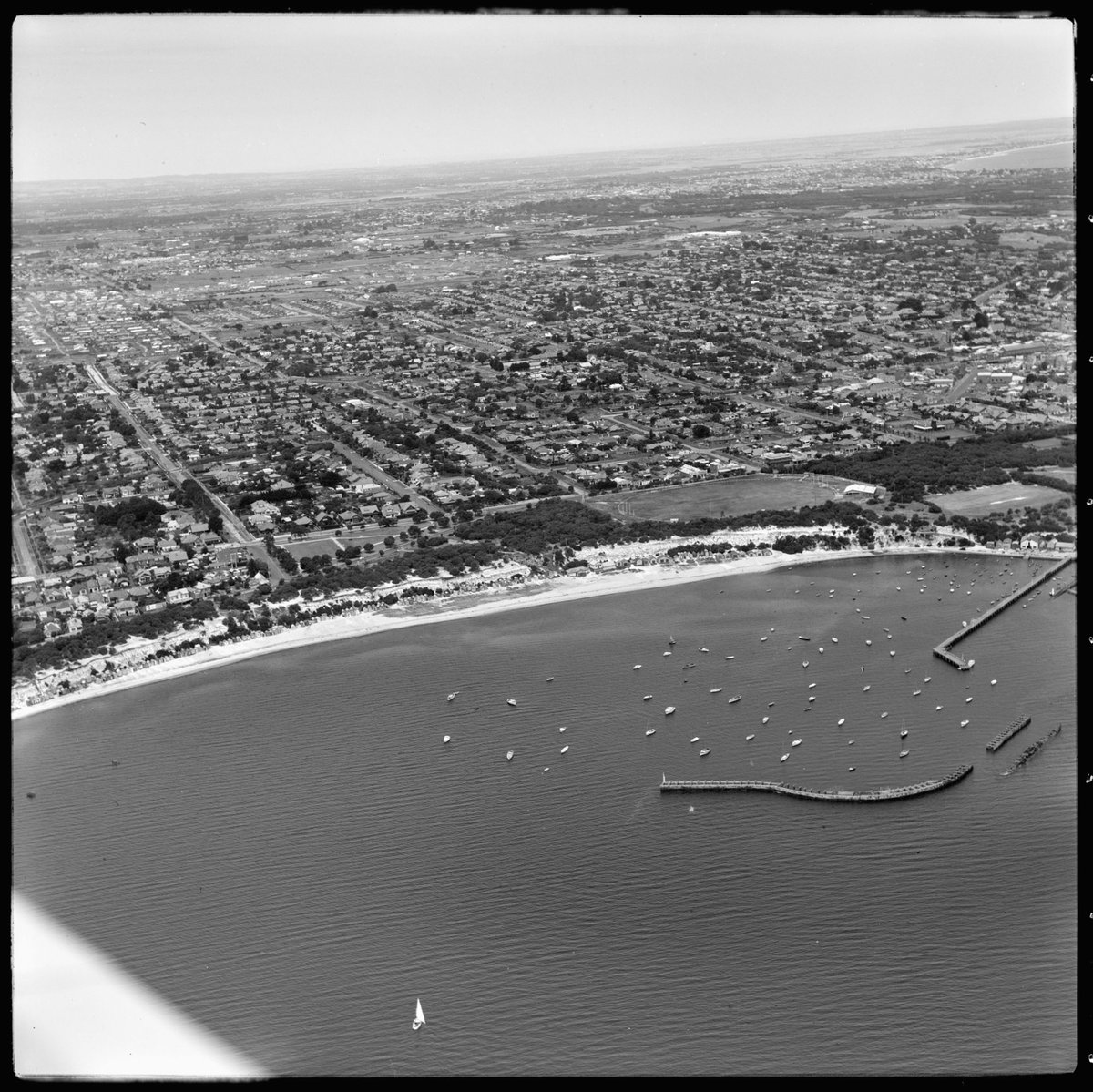 Aerial view of Sandringham, Victoria, looking north east (1949)