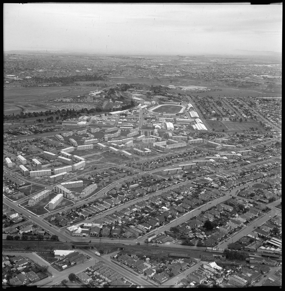 Aerial view of Ascot Vale, looking south east (1954)