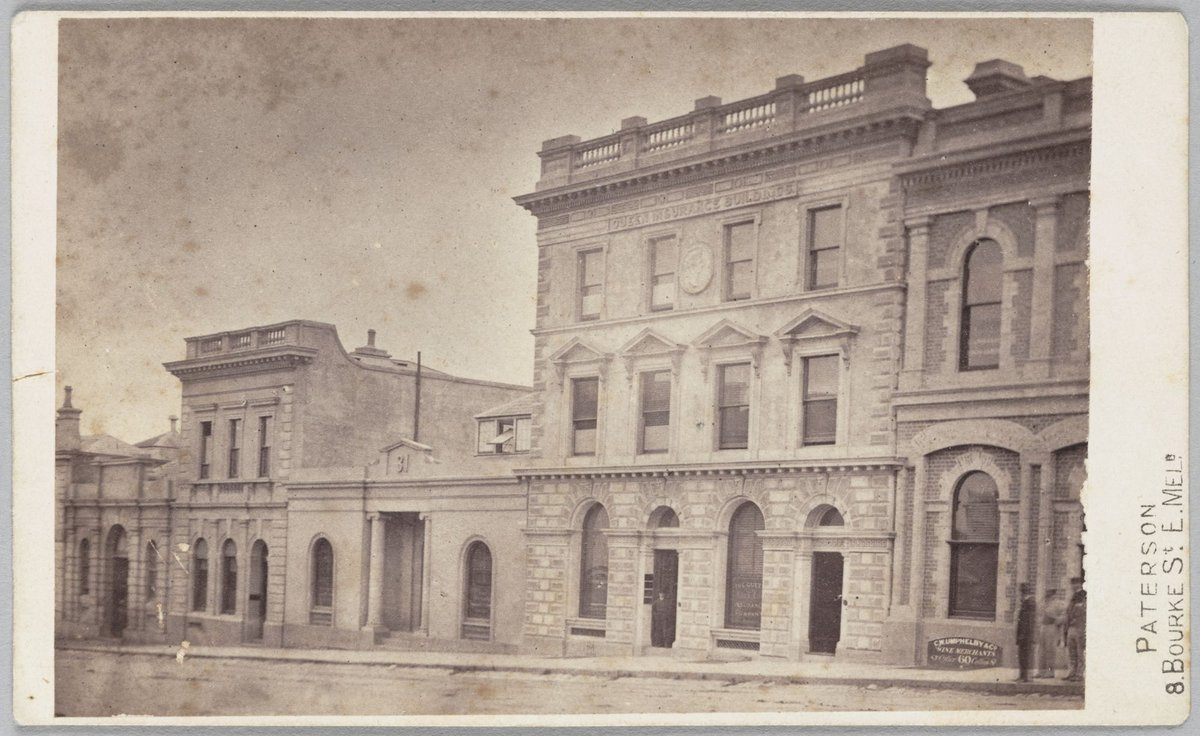 Queen Street, Melbourne, showing Queen Insurance Buildings, Melbourne City (1868–72)