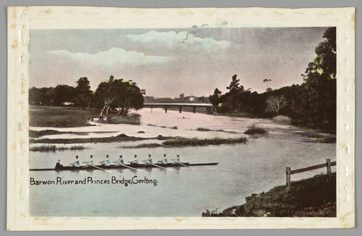 Barwon River and Princes Bridge, Geelong, Melbourne City (c. 1911)
