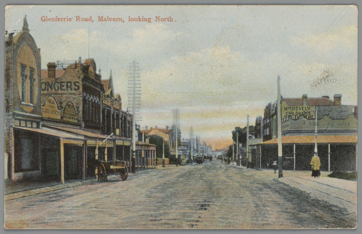Glenferrie Road, Malvern, looking North (c. 1908)